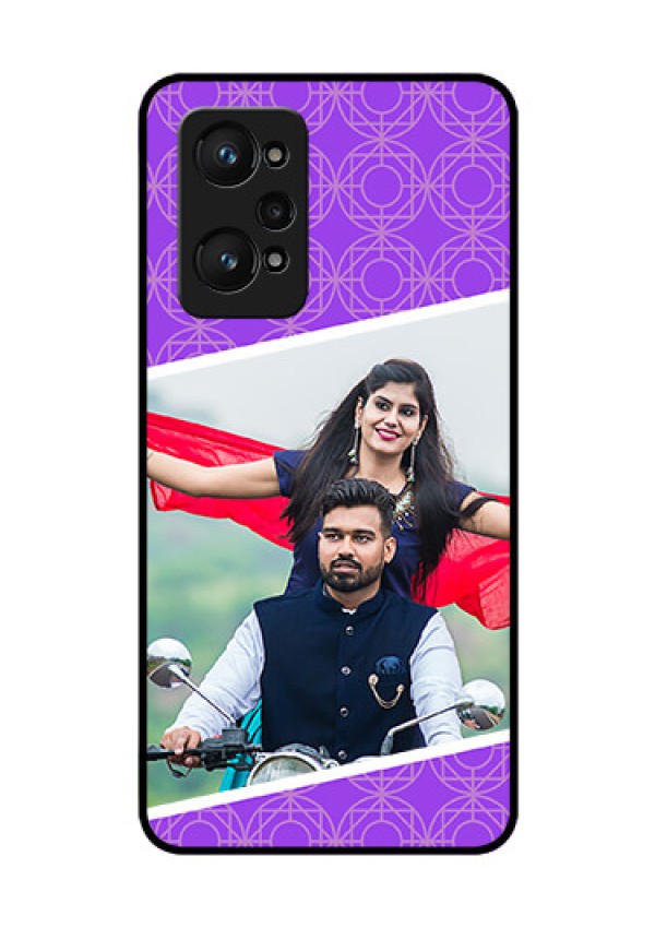 Realme GT Neo 3T Custom Glass Phone Case - Violet Pattern Design