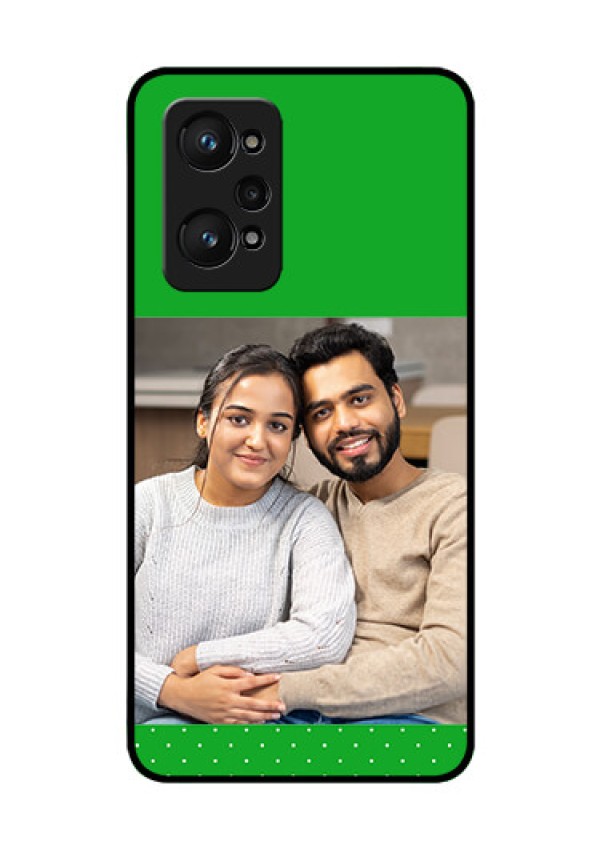 Realme GT Neo 3T Personalized Glass Phone Case - Green Pattern Design