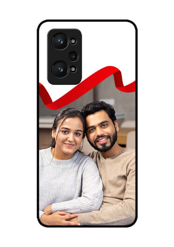 Realme GT Neo 3T Photo Printing on Glass Case - Red Ribbon Frame Design