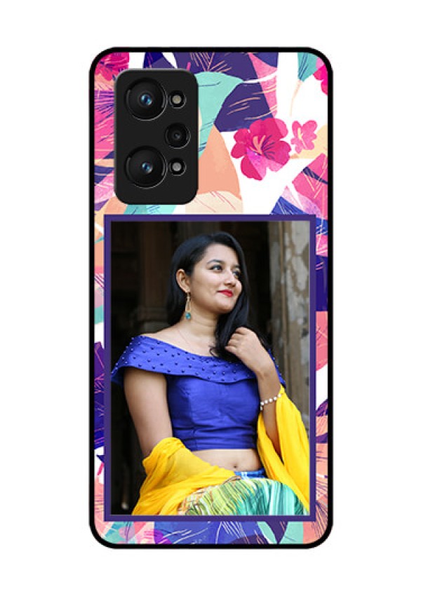 Realme GT Neo 3T Custom Glass Mobile Case - Abstract Floral Design