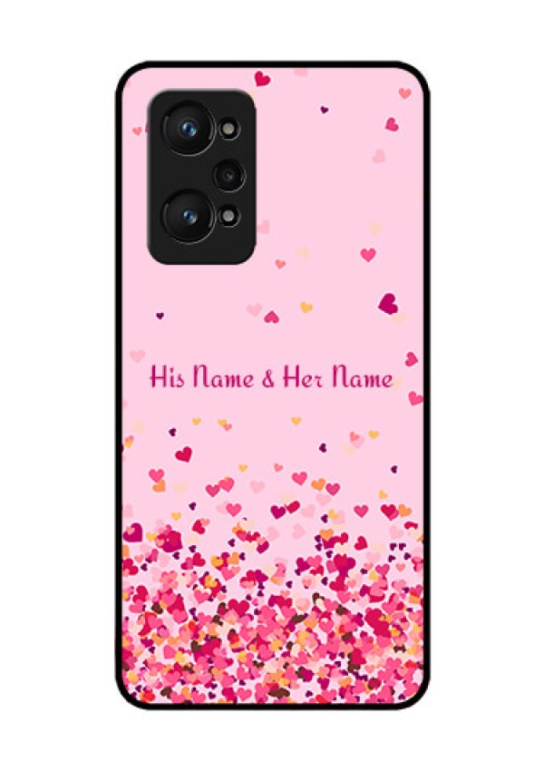 Realme Gt Neo 3T Photo Printing on Glass Case - Floating Hearts Design