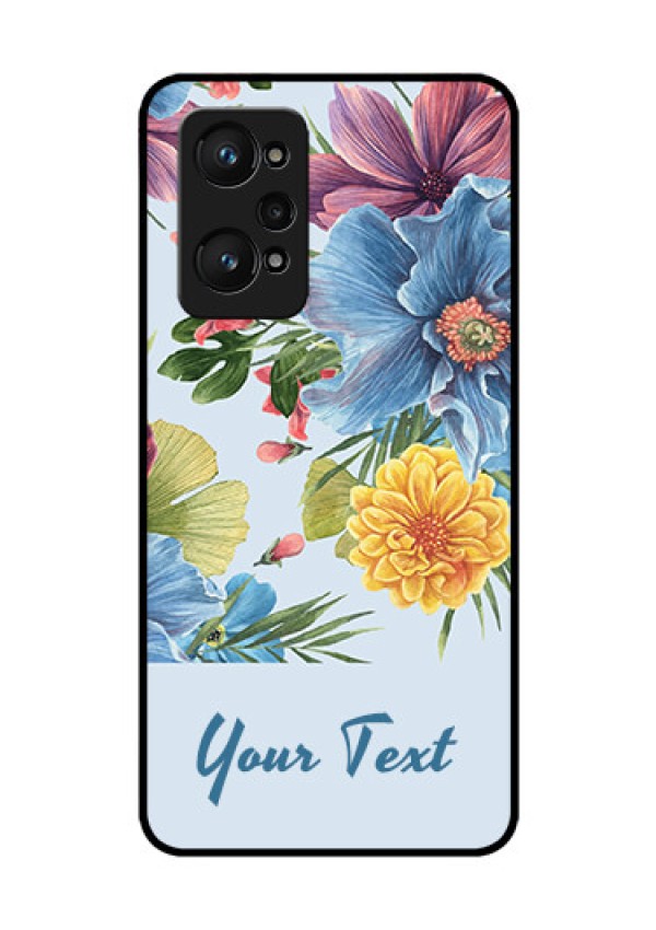 Realme Gt Neo 3T Custom Glass Mobile Case - Stunning Watercolored Flowers Painting Design
