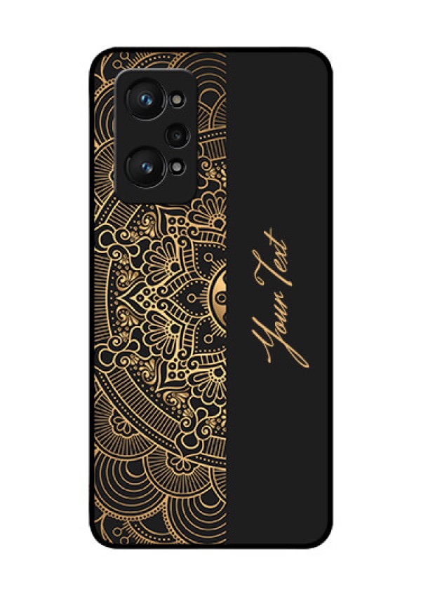 Realme Gt Neo 3T Photo Printing on Glass Case - Mandala art with custom text Design