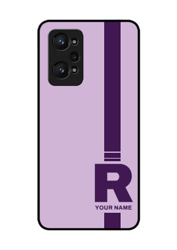 Realme Gt Neo 3T Photo Printing on Glass Case - Simple dual tone stripe with name Design