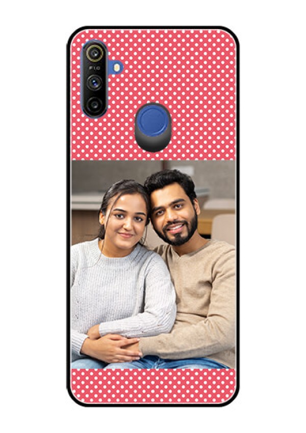 Realme Narzo 10A Custom Glass Phone Case  - White Dotted Design