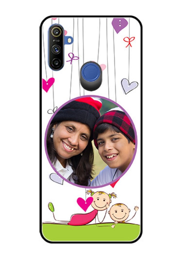 Realme Narzo 10A Photo Printing on Glass Case  - Cute Kids Phone Case Design