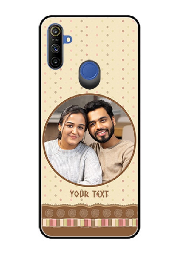Realme Narzo 10A Custom Glass Mobile Case  - Brown Dotted Mobile Case Design