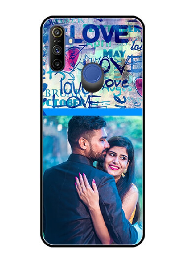 Realme Narzo 10A Custom Glass Mobile Case  - Colorful Love Design