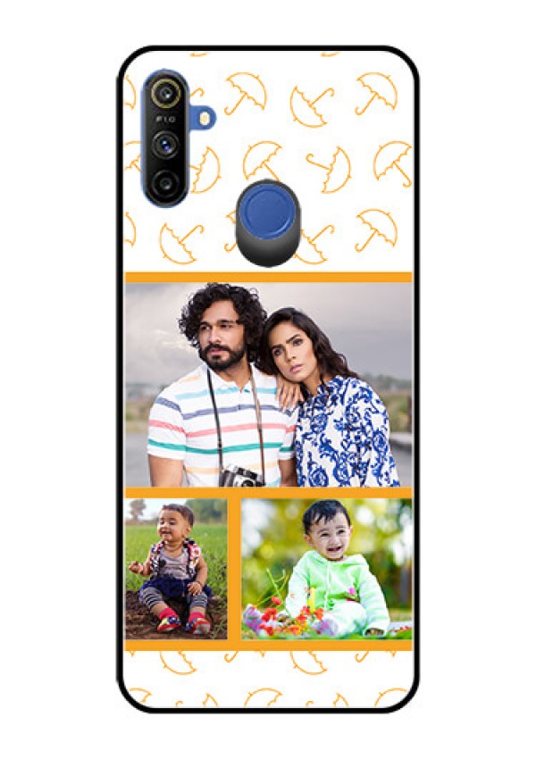Realme Narzo 10A Custom Glass Mobile Case  - Yellow Pattern Design