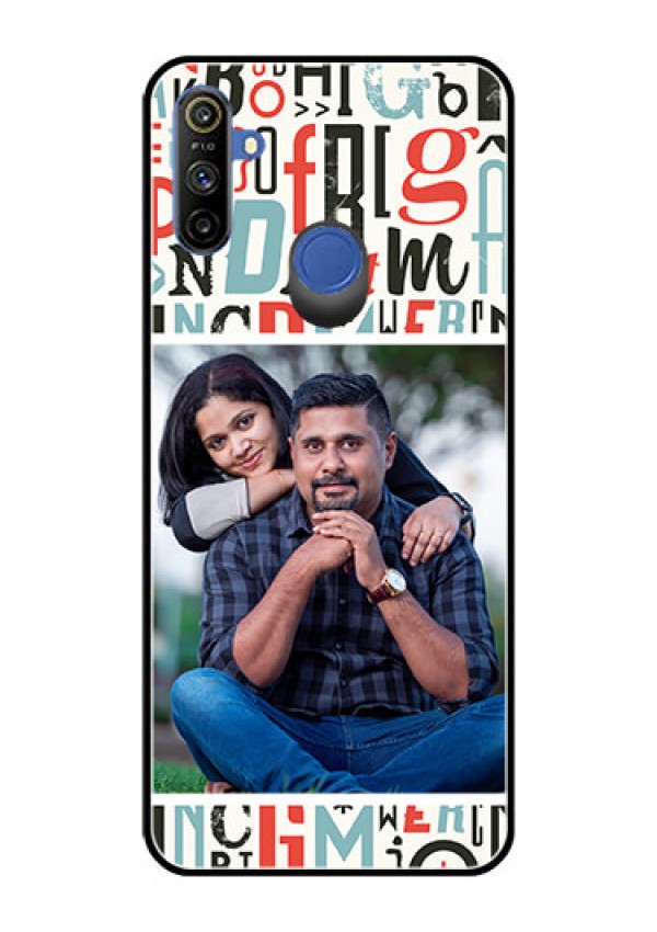 Realme Narzo 10A Personalized Glass Phone Case  - Alphabet Design