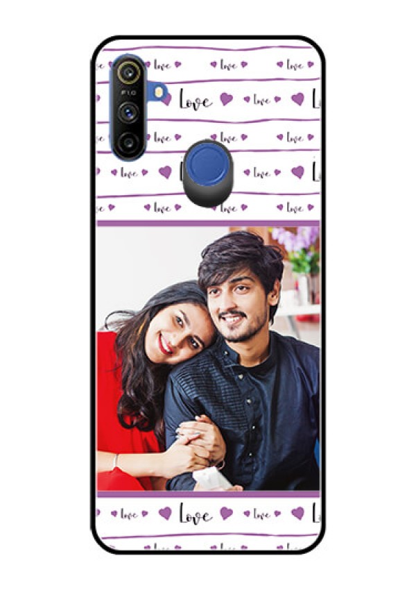 Realme Narzo 10A Custom Glass Mobile Case  - Couples Heart Design