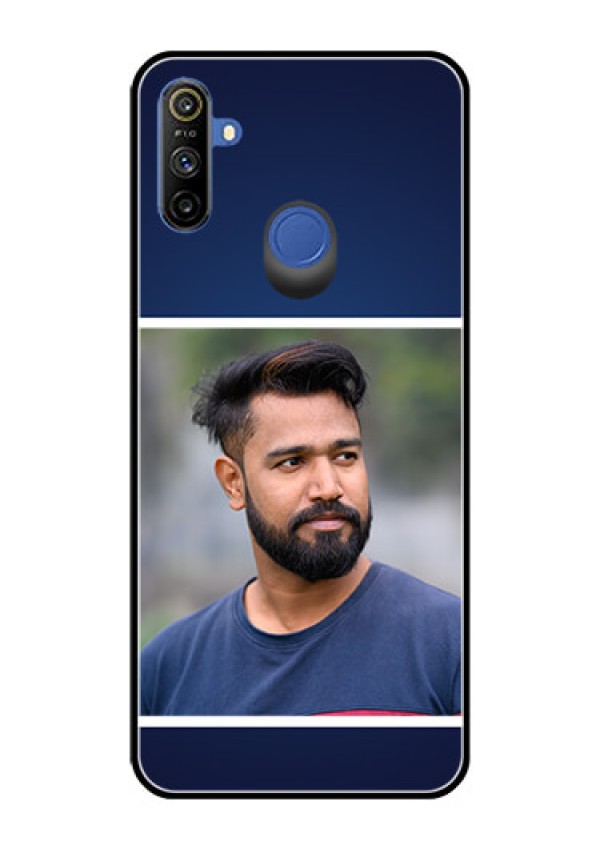 Realme Narzo 10A Personalized Glass Phone Case  - Simple Royal Blue Design