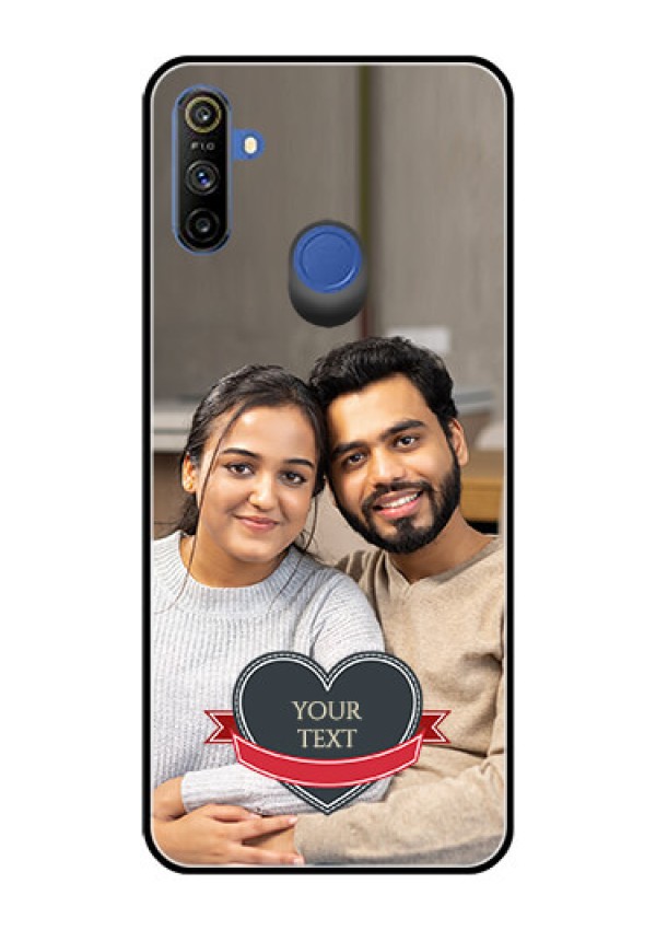 Realme Narzo 10A Custom Glass Phone Case  - Just Married Couple Design