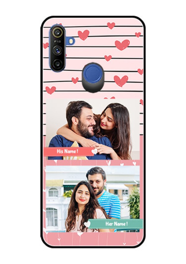 Realme Narzo 10A Custom Glass Mobile Case  - Photo with Heart Design