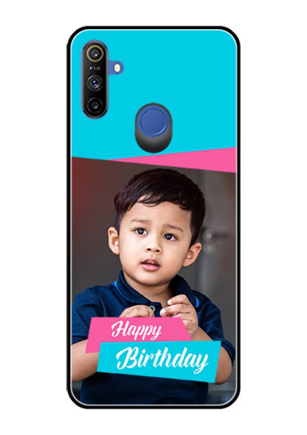 Realme Narzo 10A Personalized Glass Phone Case  - Image Holder with 2 Color Design