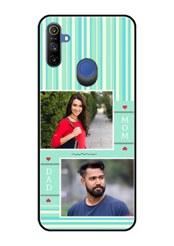 Realme Narzo 10A Custom Glass Phone Case  - Mom & Dad Pic Design