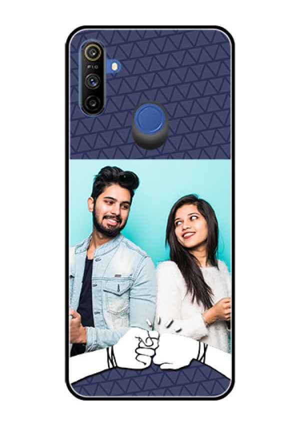 Realme Narzo 10A Photo Printing on Glass Case  - with Best Friends Design  