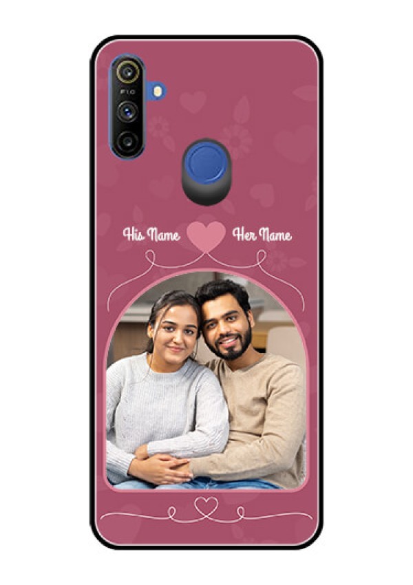 Realme Narzo 10A Photo Printing on Glass Case  - Love Floral Design