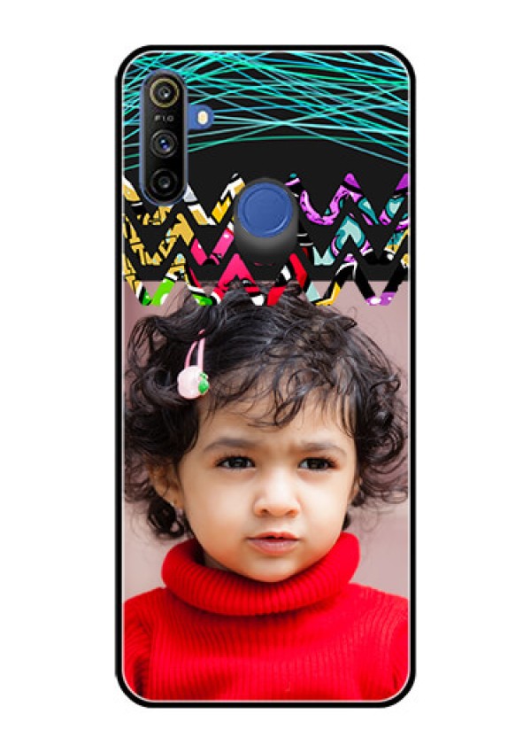 Realme Narzo 10A Personalized Glass Phone Case  - Neon Abstract Design