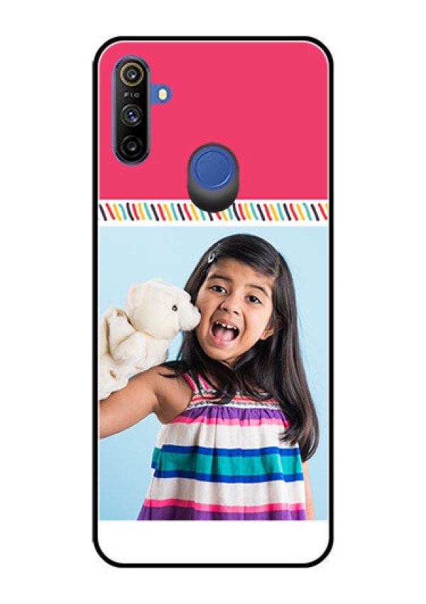 Realme Narzo 10A Personalized Glass Phone Case  - Line art design