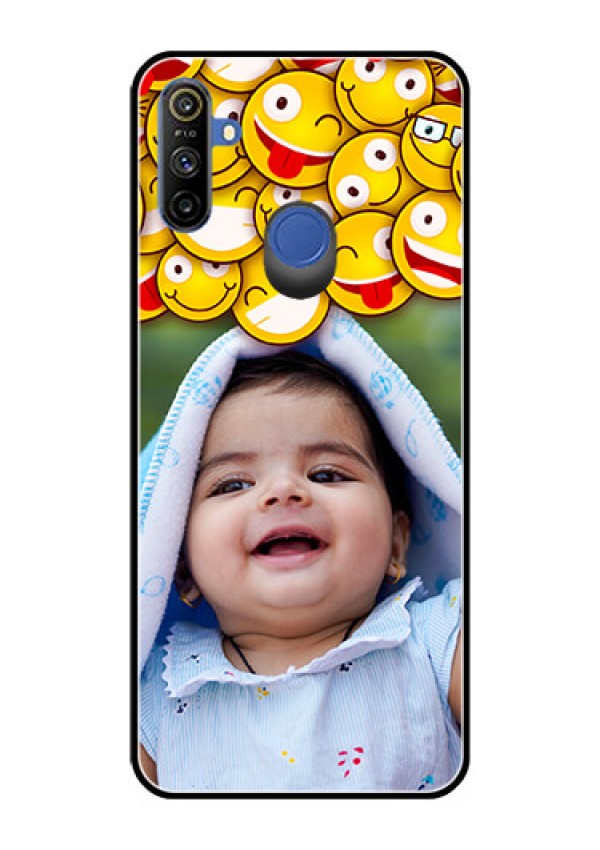 Realme Narzo 10A Custom Glass Mobile Case  - with Smiley Emoji Design