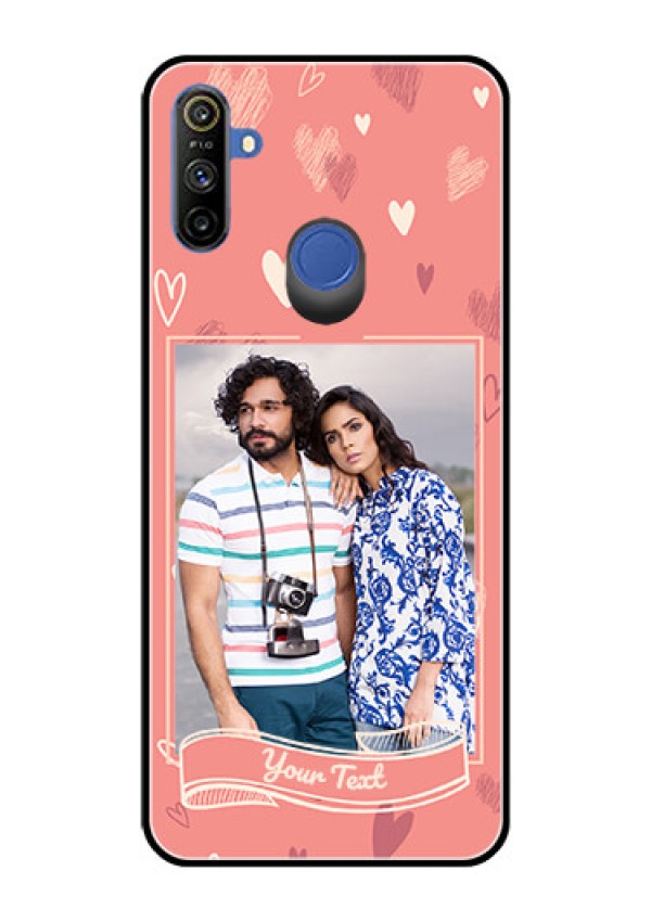 Realme Narzo 10A Custom Glass Phone Case  - Love doodle art Design