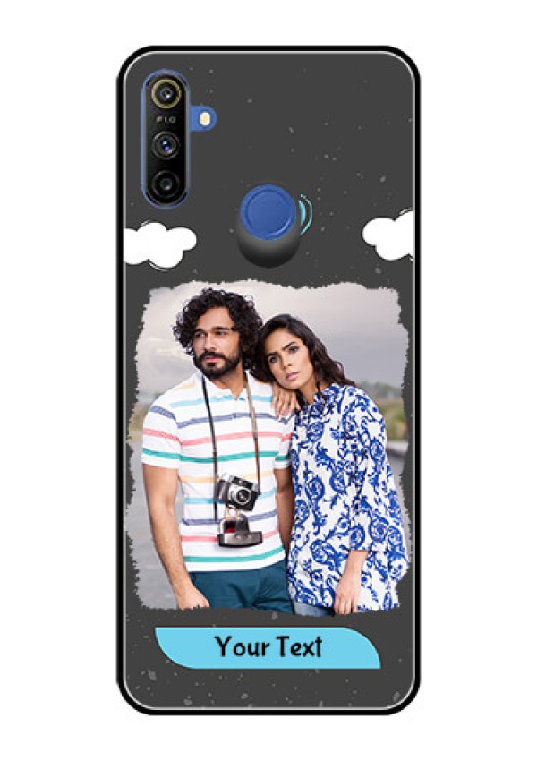 Realme Narzo 10A Custom Glass Phone Case  - Splashes with love doodles Design