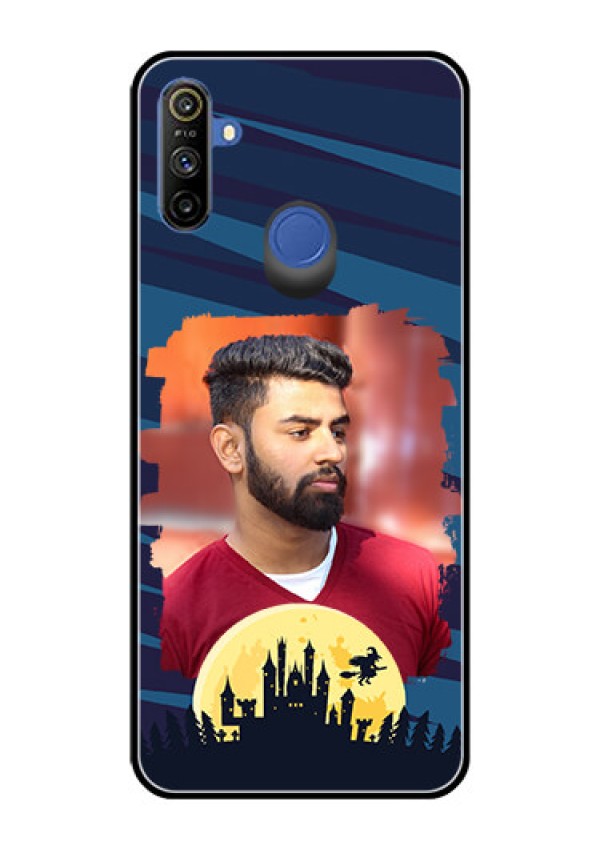 Realme Narzo 10A Photo Printing on Glass Case  - Halloween Witch Design 