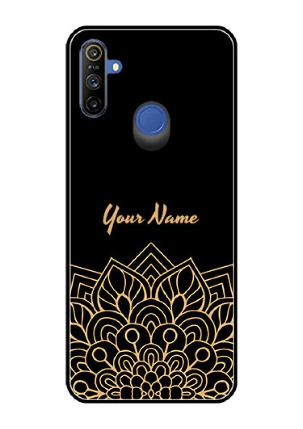 Narzo 10A Custom Glass Phone Case - Golden mandala Design