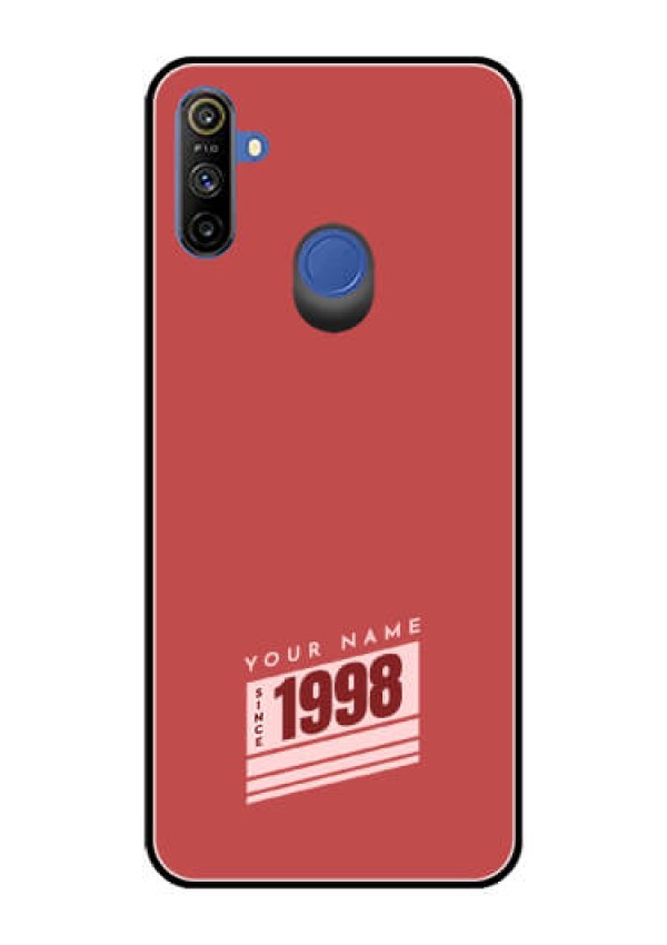 Narzo 10A Custom Glass Phone Case - Red custom year of birth Design