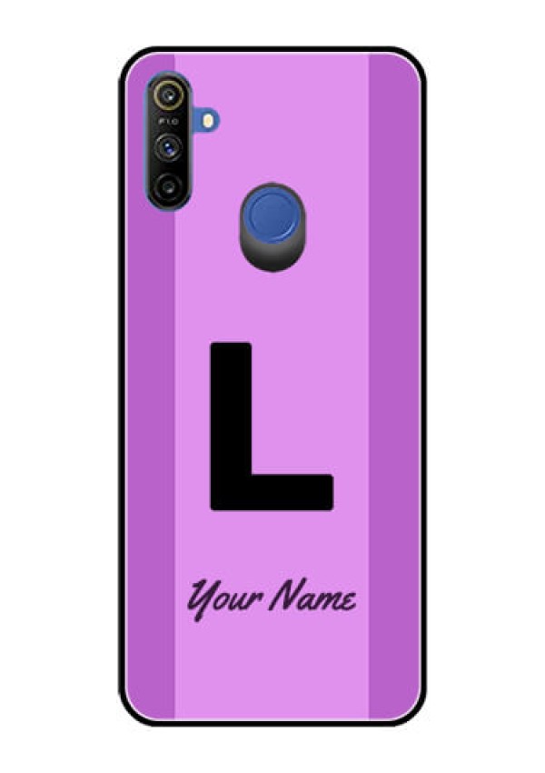 Narzo 10A Custom Glass Phone Case - Tricolor custom text Design