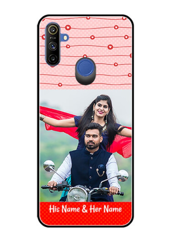 Narzo 20A Personalized Glass Phone Case  - Red Pattern Case Design