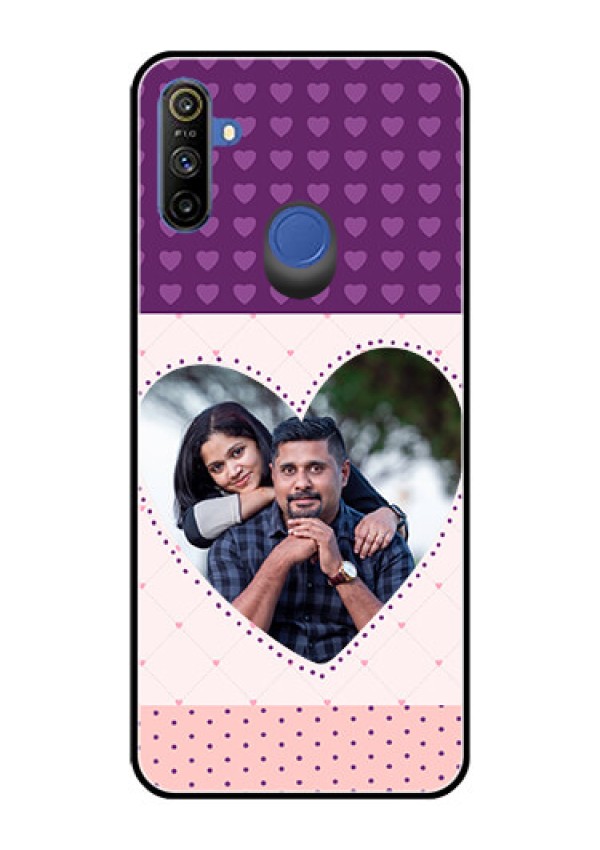 Narzo 20A Custom Glass Phone Case  - Violet Love Dots Design