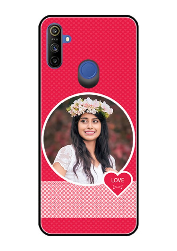 Narzo 20A Personalised Glass Phone Case  - Pink Pattern Design