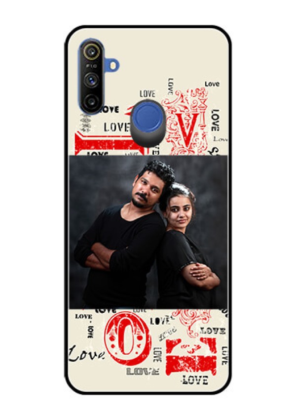 Narzo 20A Photo Printing on Glass Case  - Trendy Love Design Case