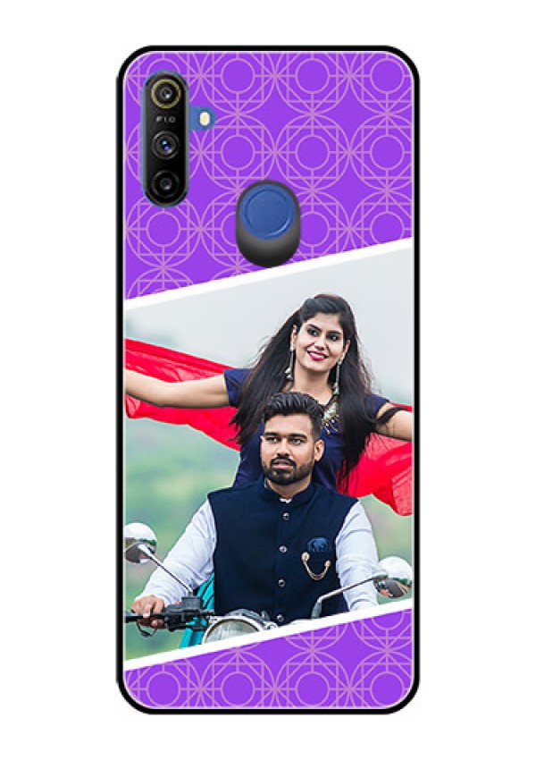 Narzo 20A Custom Glass Phone Case  - Violet Pattern Design