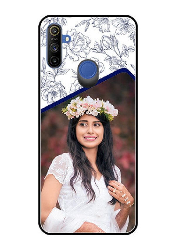 Narzo 20A Personalized Glass Phone Case  - Premium Floral Design