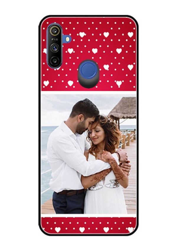 Narzo 20A Photo Printing on Glass Case  - Hearts Mobile Case Design