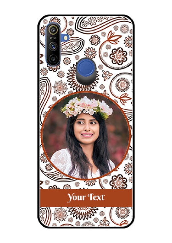 Narzo 20A Custom Glass Mobile Case  - Abstract Floral Design 