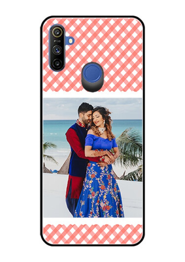 Narzo 20A Personalized Glass Phone Case  - Pink Pattern Design