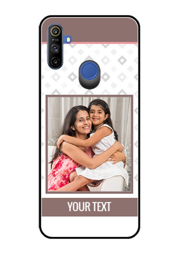 Narzo 20A Photo Printing on Glass Case  - Simple Diamond Design