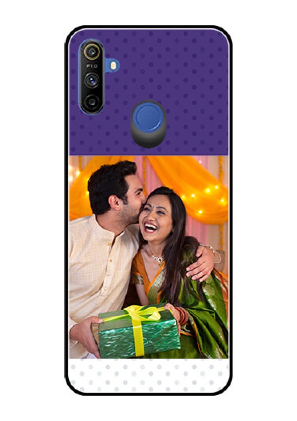 Narzo 20A Personalized Glass Phone Case  - Violet Pattern Design