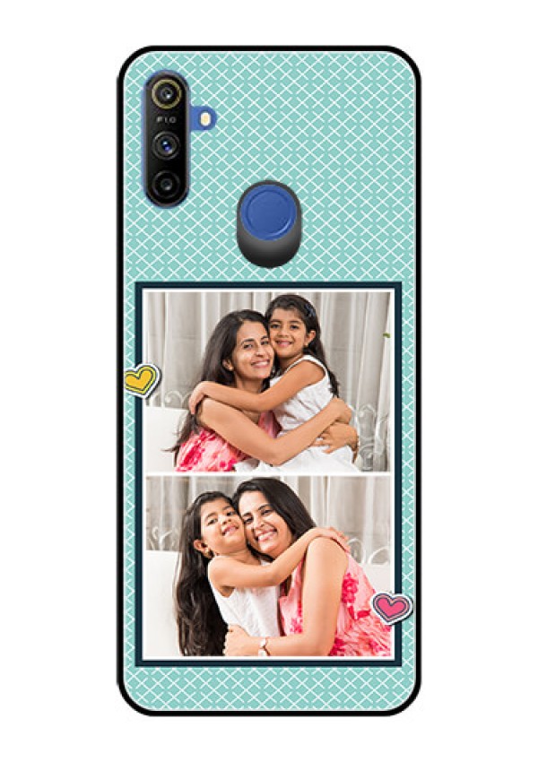 Narzo 20A Custom Glass Phone Case  - 2 Image Holder with Pattern Design