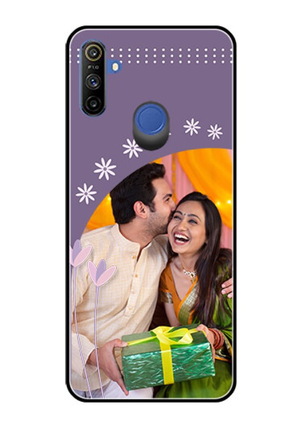 Narzo 20A Custom Glass Mobile Case  - Lavender flowers design 