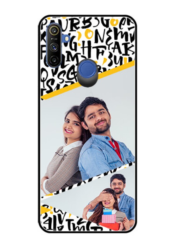 Narzo 20A Custom Glass Mobile Case  - Letters Pattern Design