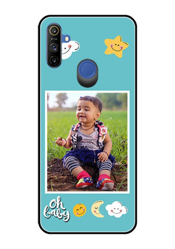 Narzo 20A Personalized Glass Phone Case  - Smiley Kids Stars Design