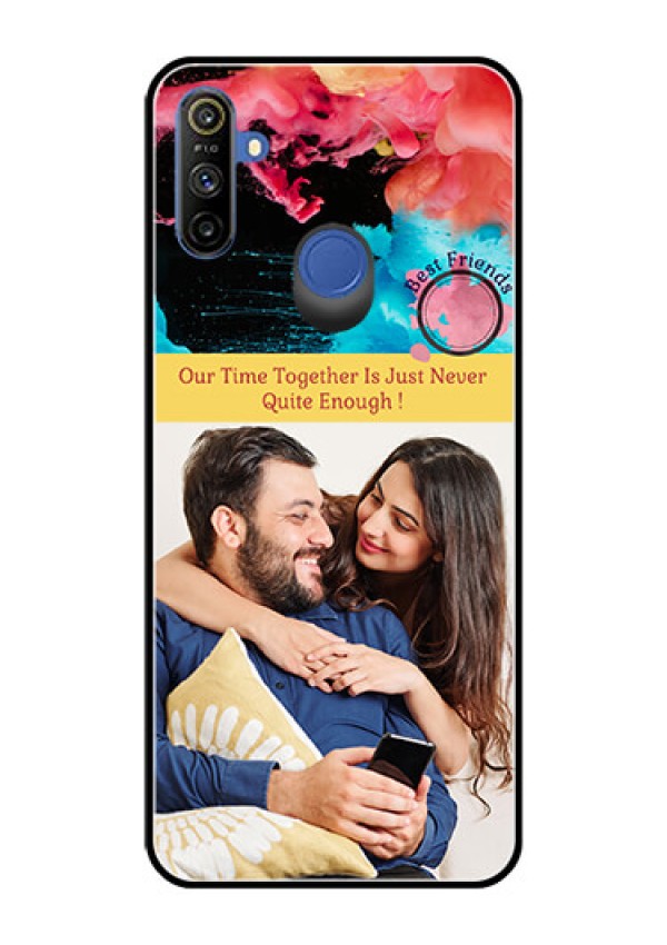 Narzo 20A Custom Glass Mobile Case  - Quote with Acrylic Painting Design