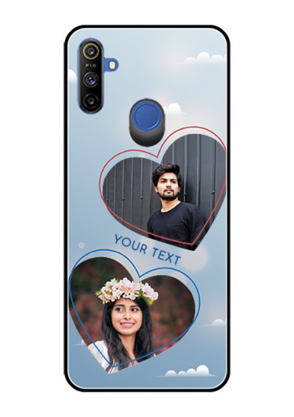 Narzo 20A Custom Glass Mobile Case  - Blue Color Couple Design 