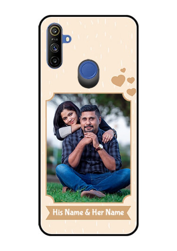 Narzo 20A Custom Glass Phone Case  - with confetti love design 