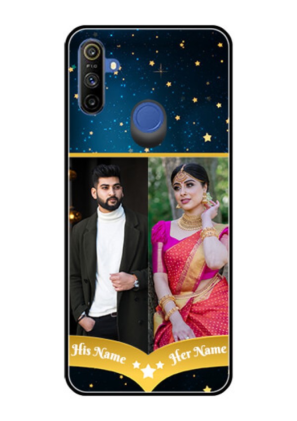 Narzo 20A Custom Glass Phone Case  - Galaxy Stars Backdrop Design